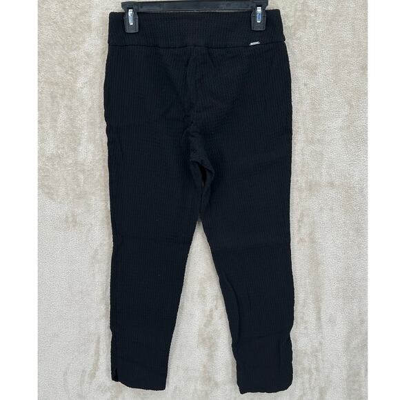 Up! Pants Womens 12 Black Slim Ankle Crop Stretch Textured Minimalist Capsule - Picture 2 of 8